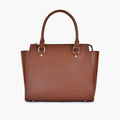 Brown structured tote bag